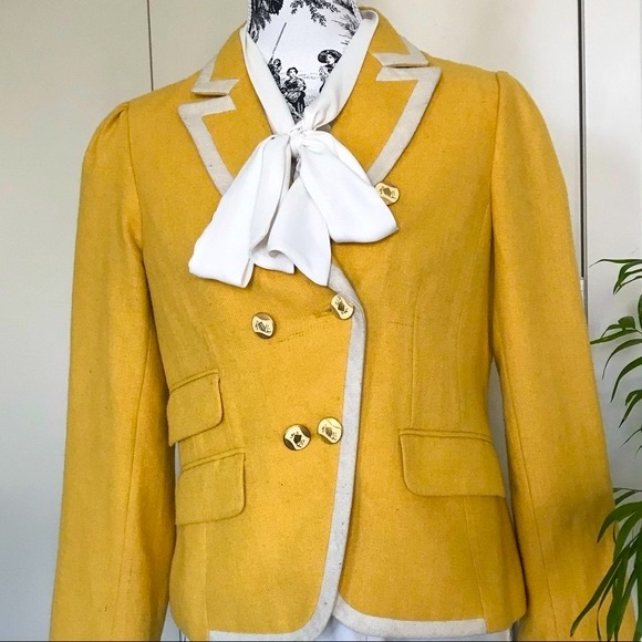 ANN TAYLOR LOFT Sunny Yellow Fitted Jacket - Picture 3 of 12